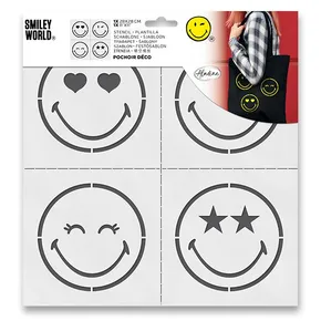 Aladine Kunststoff-Schablone - Smiley 28 x 28 cm